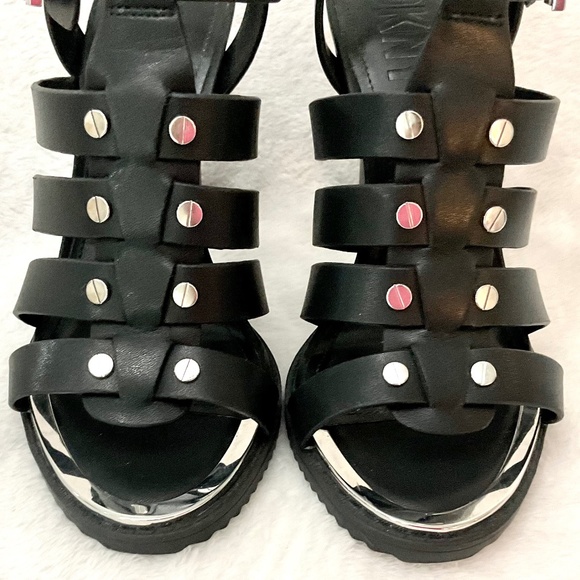 DKNY  BRIA SLINGBACK SANDAL Studded Strappy open toe  Leather Gladiator Size 7M - Picture 5 of 15